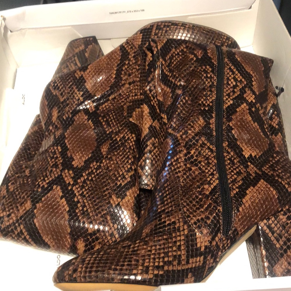 Snake skin tall boots